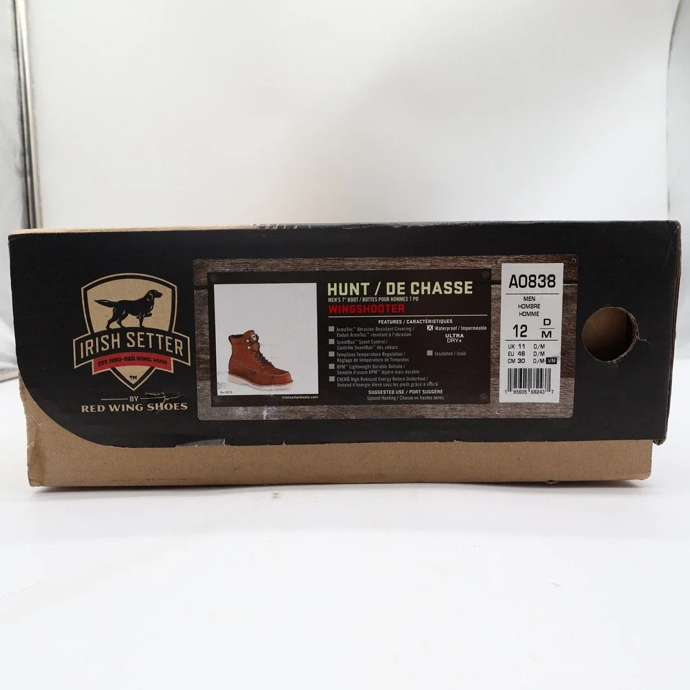 Irish Setter Boots Mens 12 D Wingshooter Leather Waterproof A0838 NIB